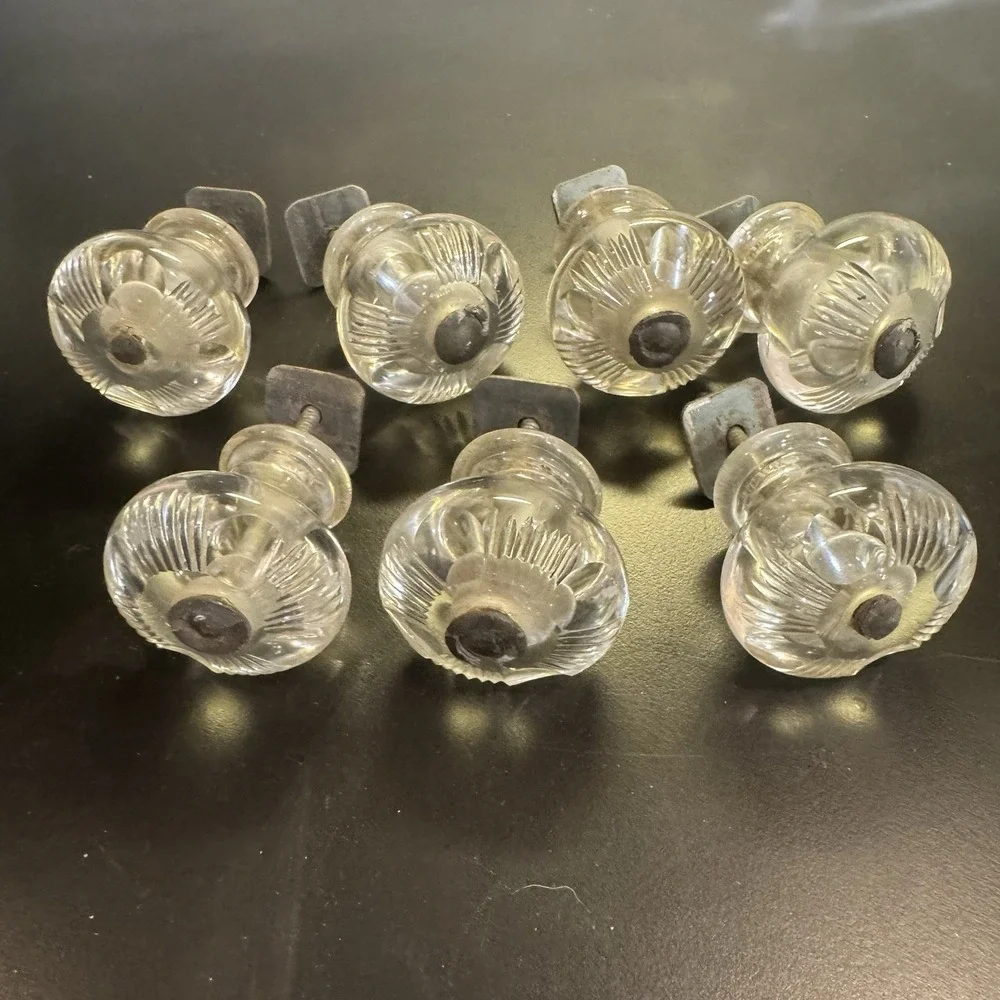 Vintage 2 Inch Round Glass Dresser‎ Drawer Knobs  1.5
